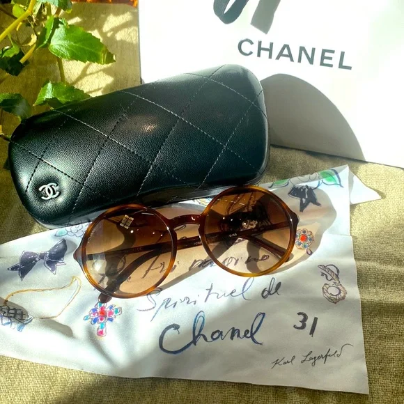 90s Y2K CHANEL Tortoiseshell Round Gradient Sunglasses Lily-rose Depp Aesthetic Chanel Cat-Eye 5415 - Lily-Rose Depp - The Idol | Sunglasses ID main image 4